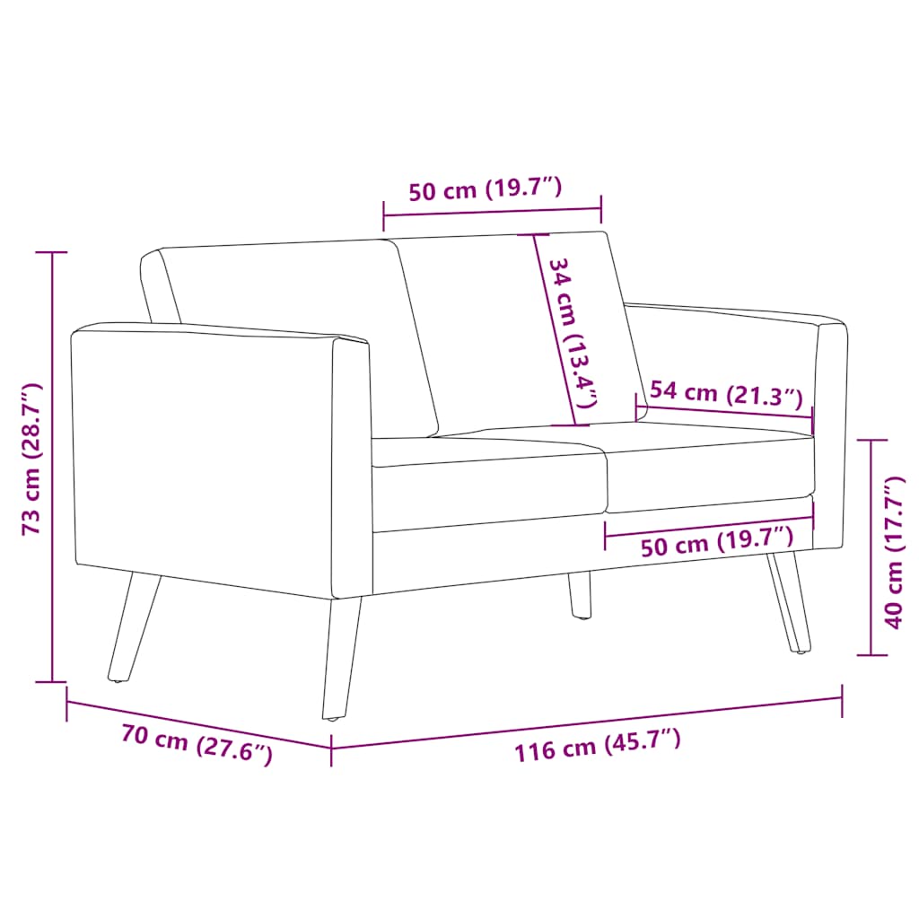 2-dijelni set sofa od tkanine bež