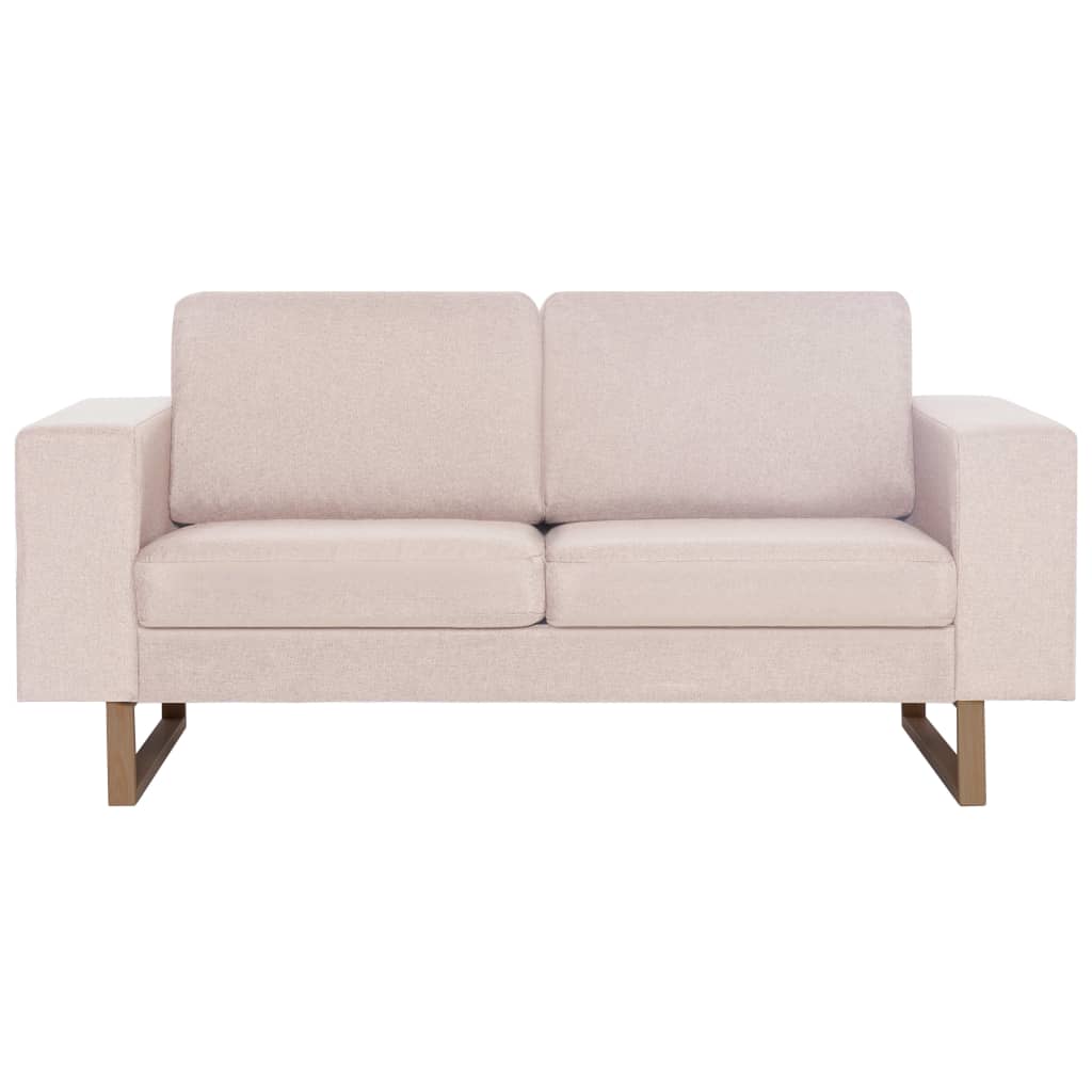 2-dijelni set sofa od tkanine krem