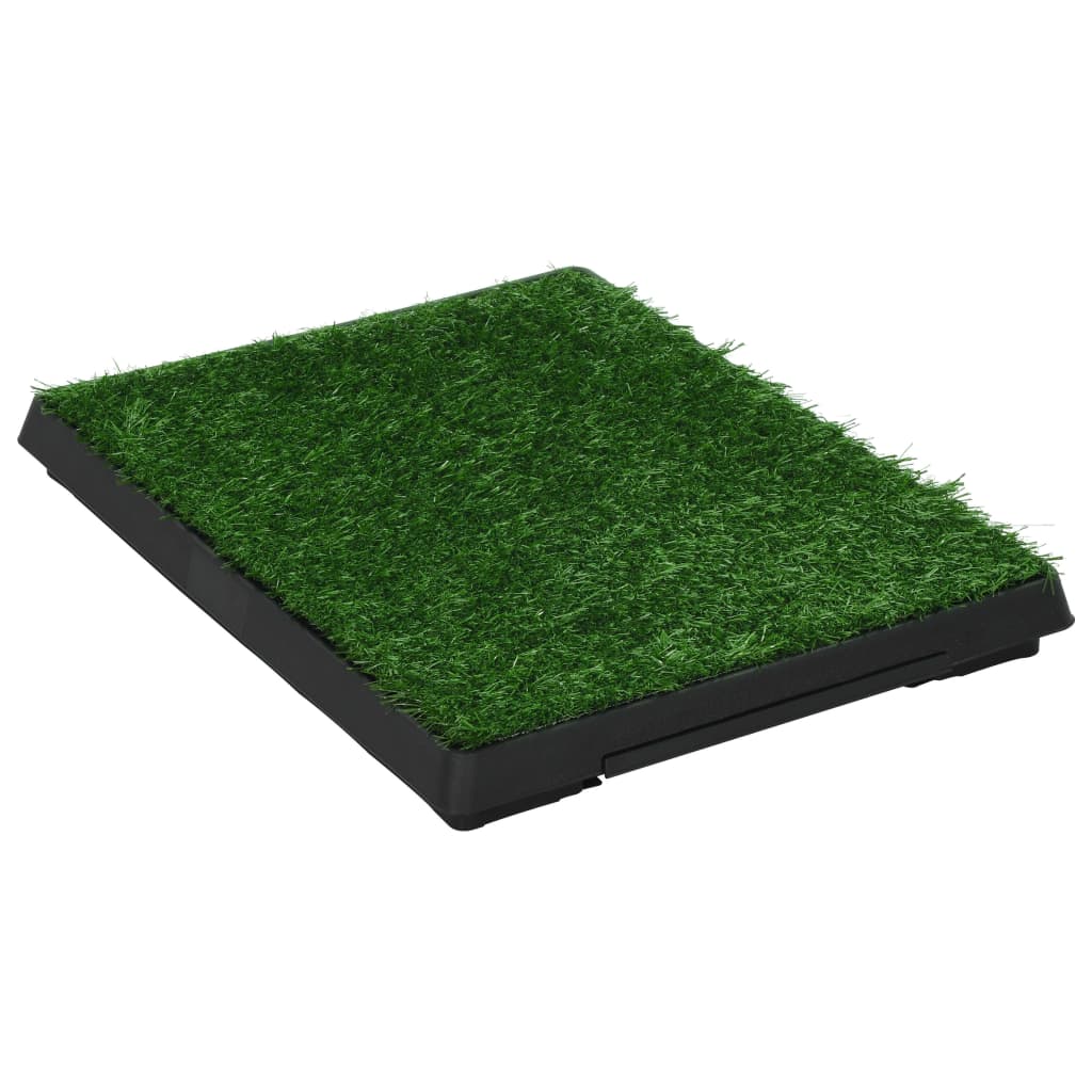 Toaleti za ljubimce s pladnjem i travom 2 kom zeleni 63x50x7 cm