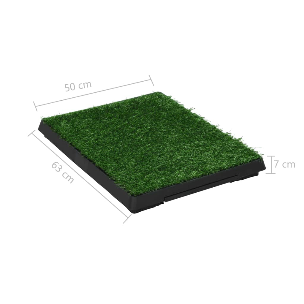 Toaleti za ljubimce s pladnjem i travom 2 kom zeleni 63x50x7 cm