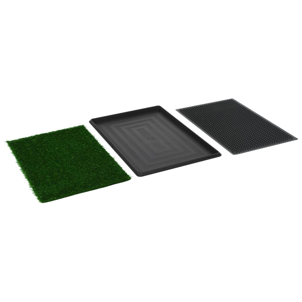 Toalet za ljubimce s pladnjem i travom zeleni 76 x 51 x 3 cm