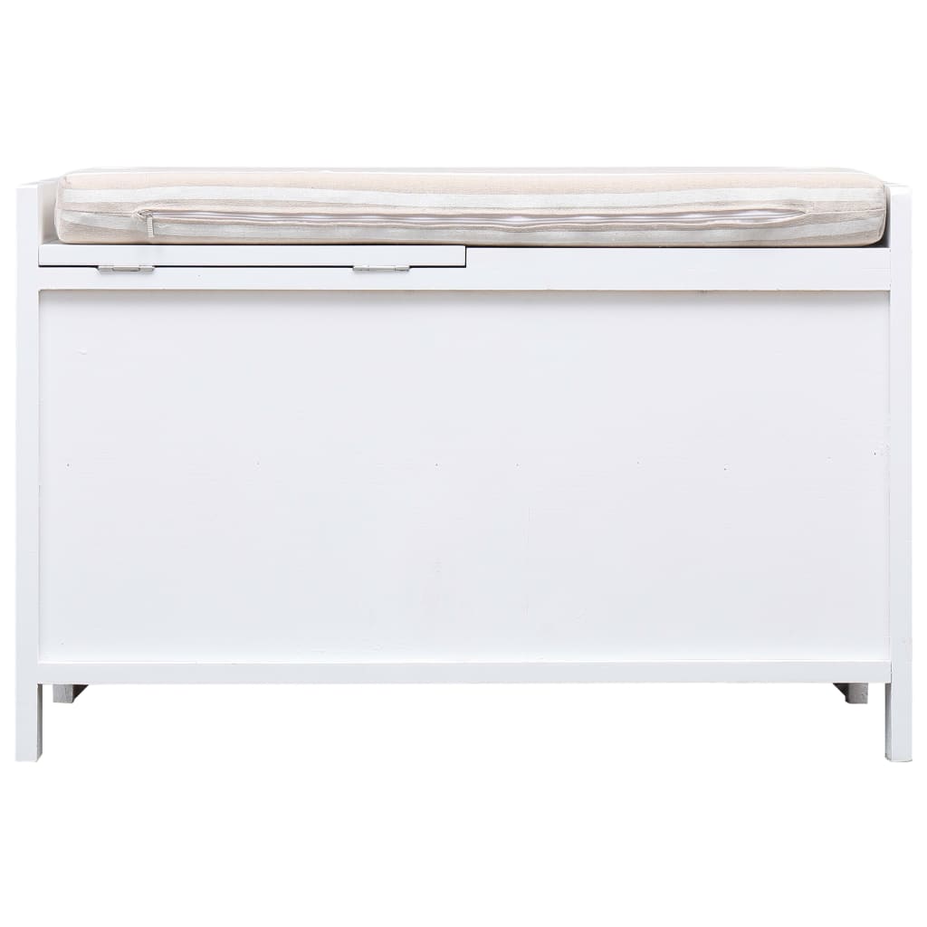 Klupa za hodnik bijela 70 x 33,5 x 45 cm od drva paulovnije