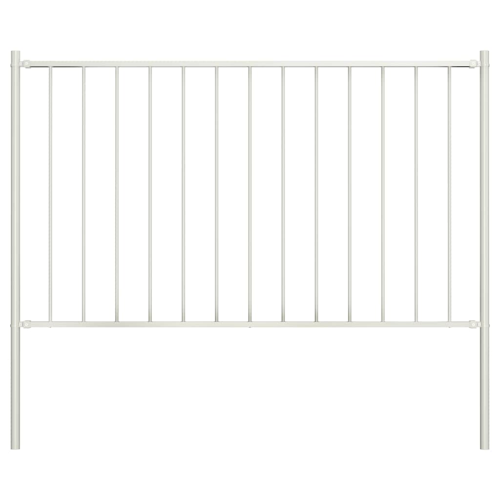 Ogradni panel Woerden sa stupovima čelik 1,7x1,25 m bijeli