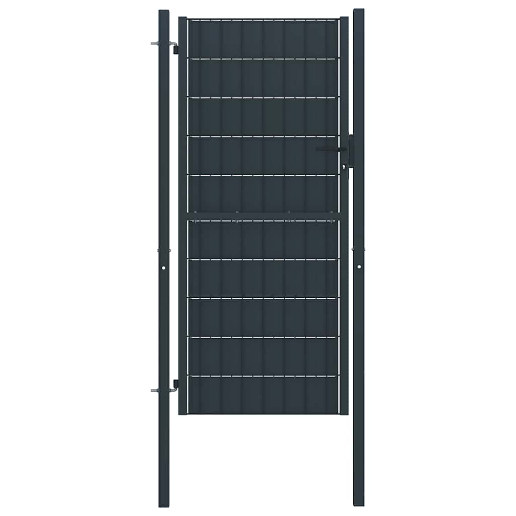Vrata za ogradu PVC i čelik 100x164 cm antracit boje