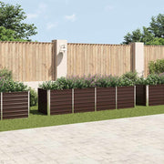 Povišena vrtna gredica smeđa 320 x 80 x 77 cm pocinčani čelik