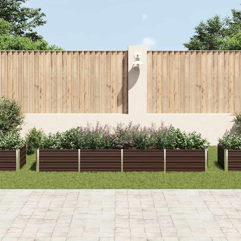 Povišena vrtna gredica smeđa 320 x 80 x 45 cm pocinčani čelik