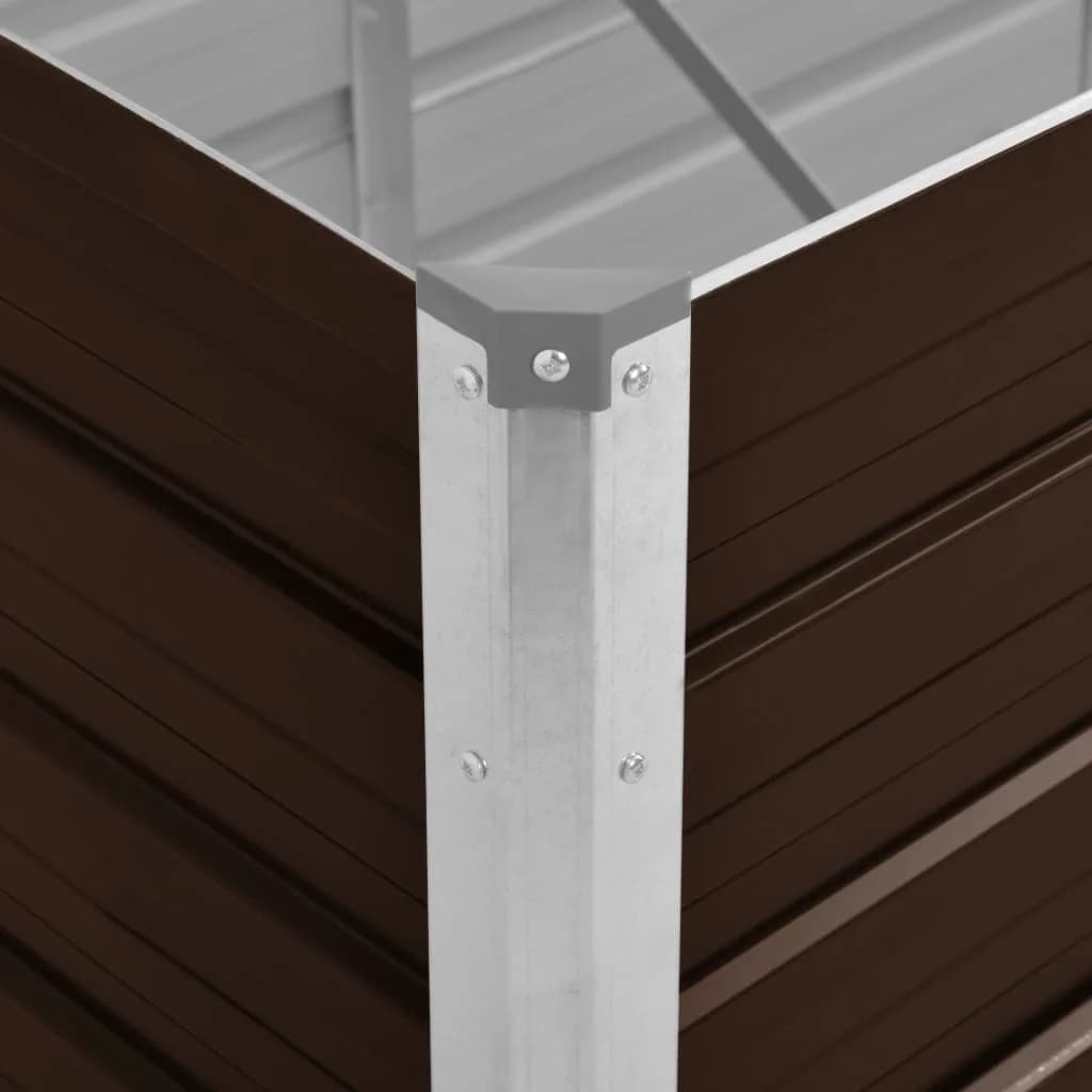 Povišena vrtna gredica smeđa 320 x 80 x 45 cm pocinčani čelik