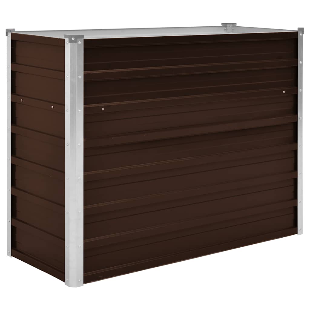 Povišena vrtna gredica smeđa 100 x 40 x 77 cm pocinčani čelik