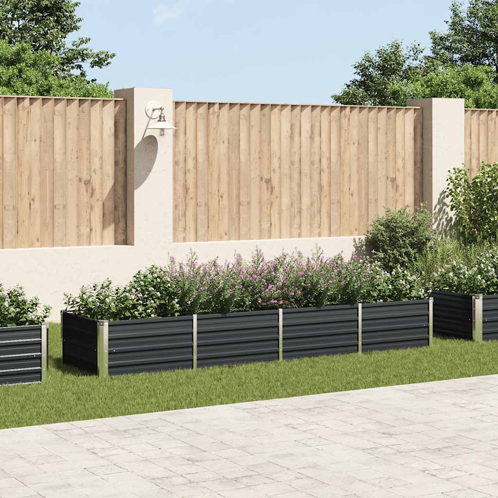 Povišena vrtna gredica antracit 320x80x45 cm pocinčani čelik