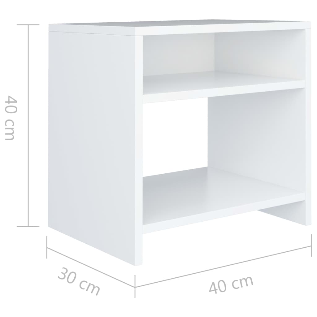 Noćni ormarići 2 kom bijeli 40 x 30 x 40 cm konstruirano drvo