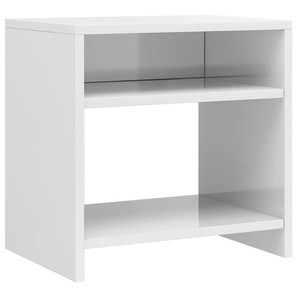 Noćni ormarić 2 kom sjajni bijeli 40x30x40 cm konstruirano drvo
