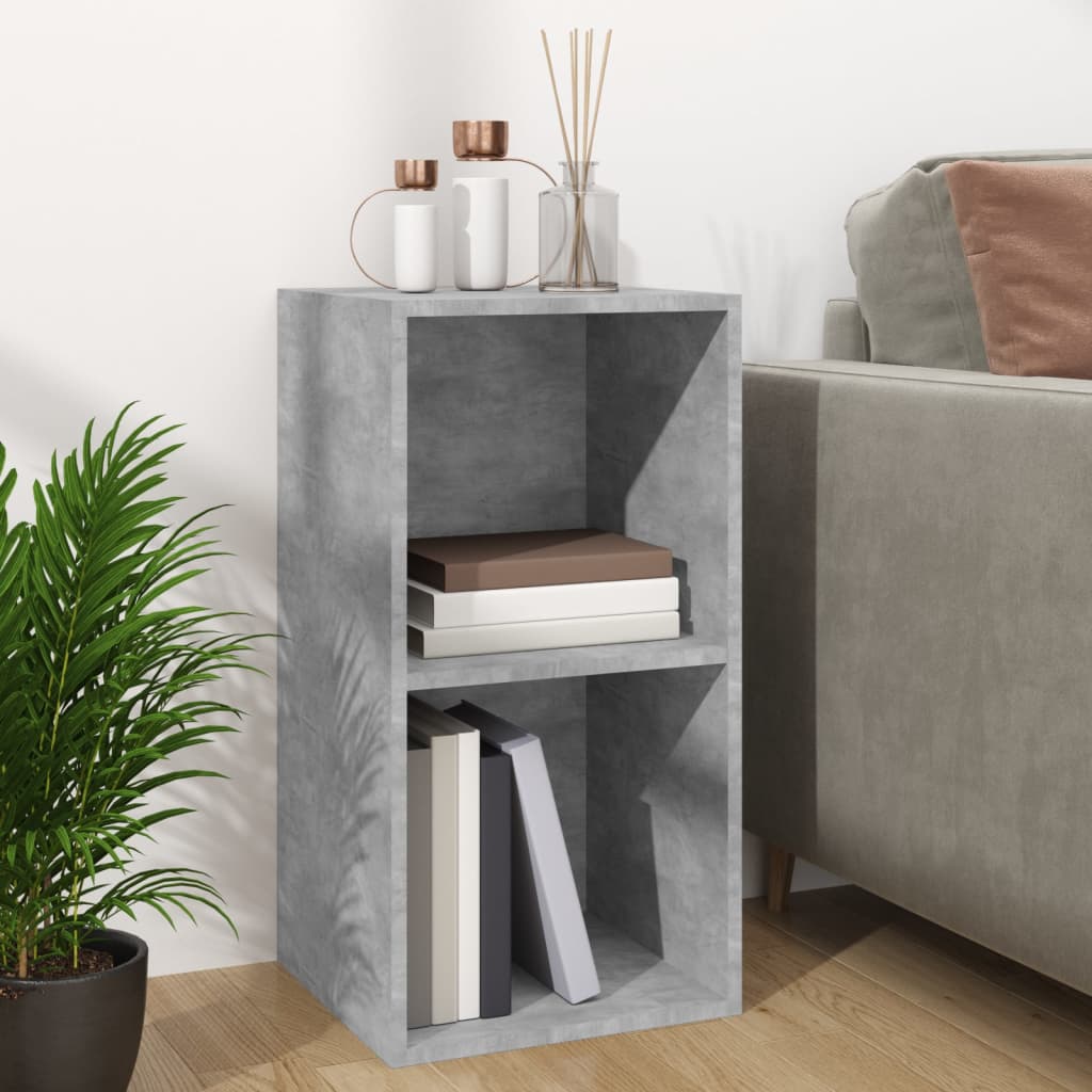 Kutija za pohranu vinilnih ploča boja betona 71x34x36 cm drvena