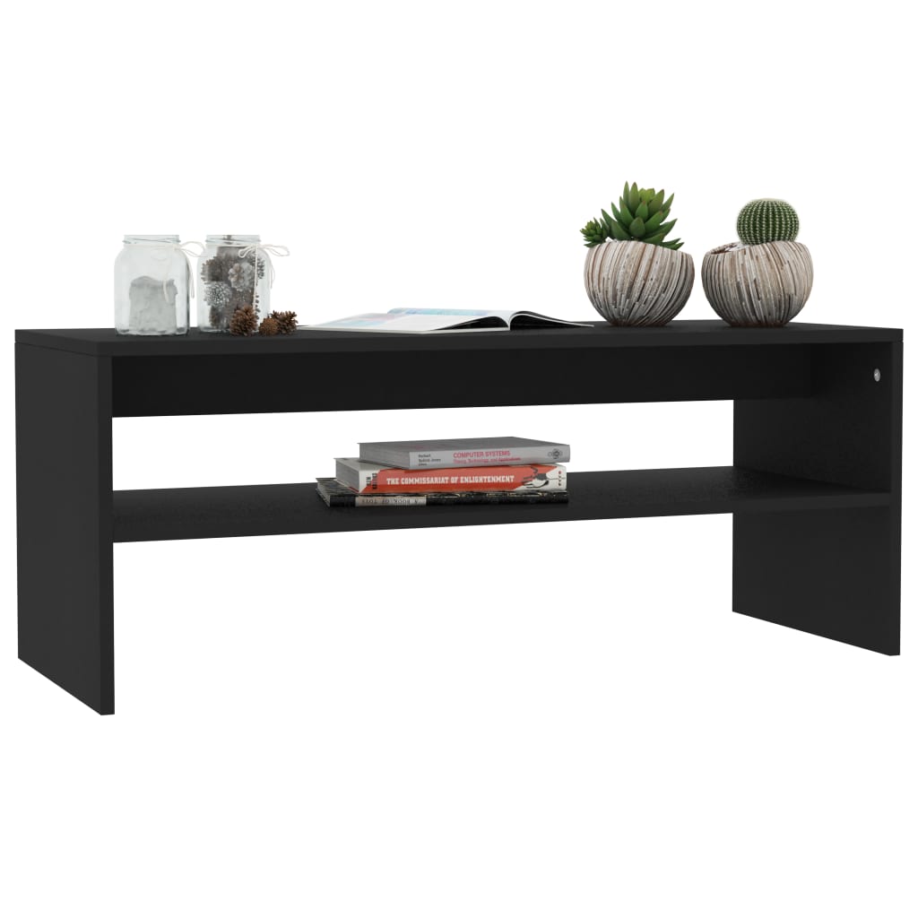 Stolić za kavu crni 100 x 40 x 40 cm od konstruiranog drva