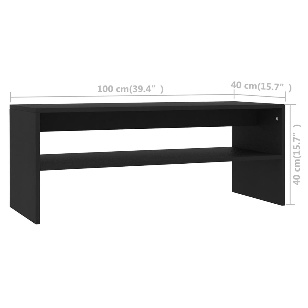 Stolić za kavu crni 100 x 40 x 40 cm od konstruiranog drva