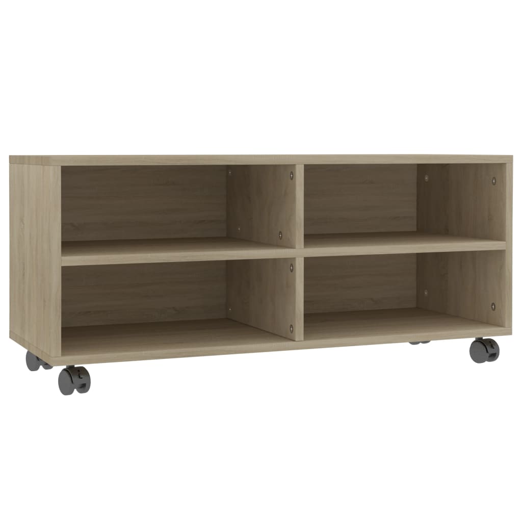 TV ormarić s kotačima boja hrasta 90x35x35 cm konstruirano drvo