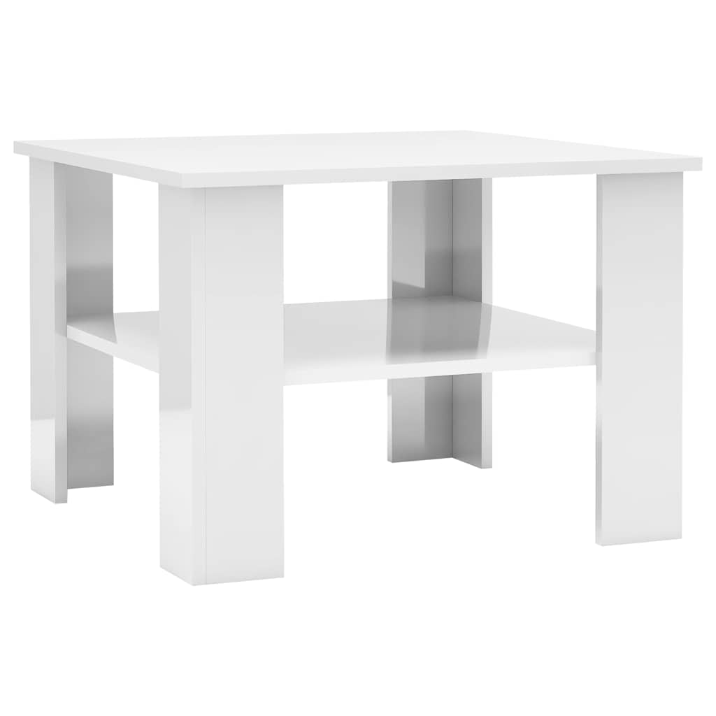 Stolić za kavu visoki sjaj bijeli 60x60x42 cm konstruirano drvo