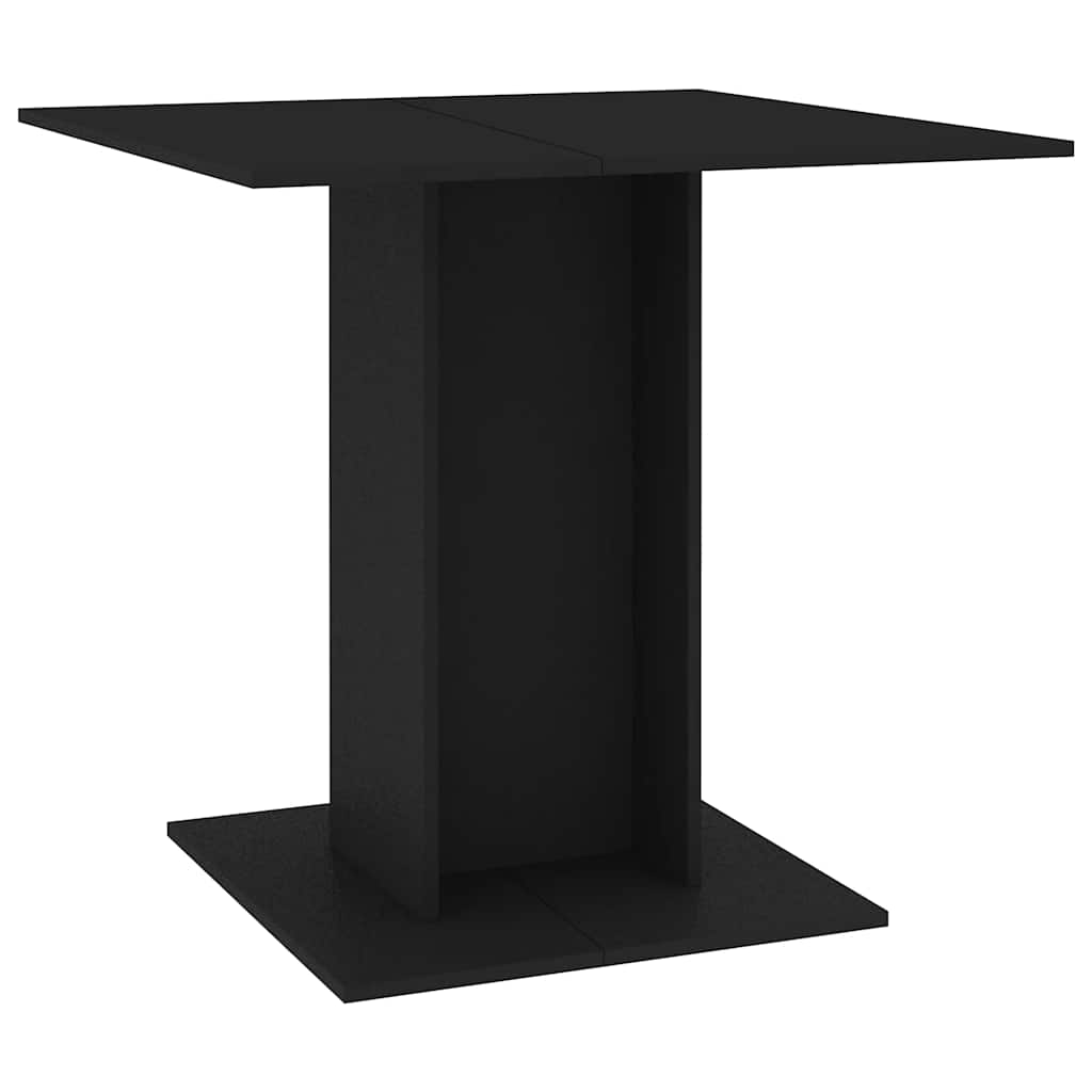 Blagovaonski stol crni 80 x 80 x 75 cm od konstruiranog drva