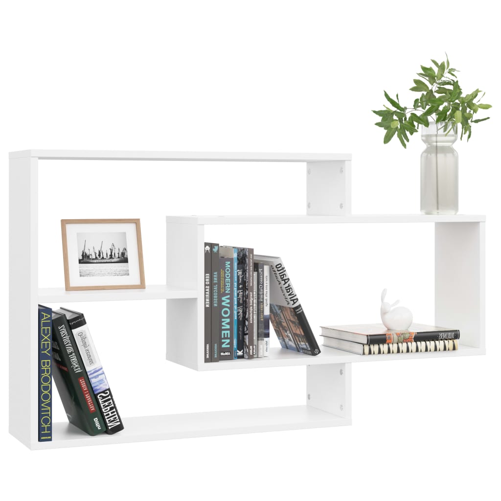 Zidne police bijele 104 x 20 x 58,5 cm konstruirano drvo