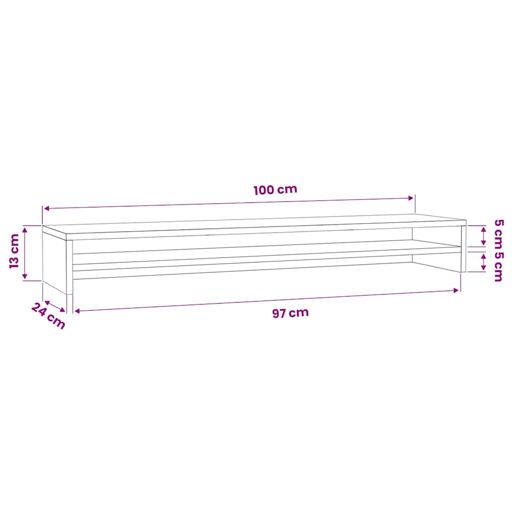 Stalak za monitor bijeli 100 x 24 x 13 cm konstruirano drvo