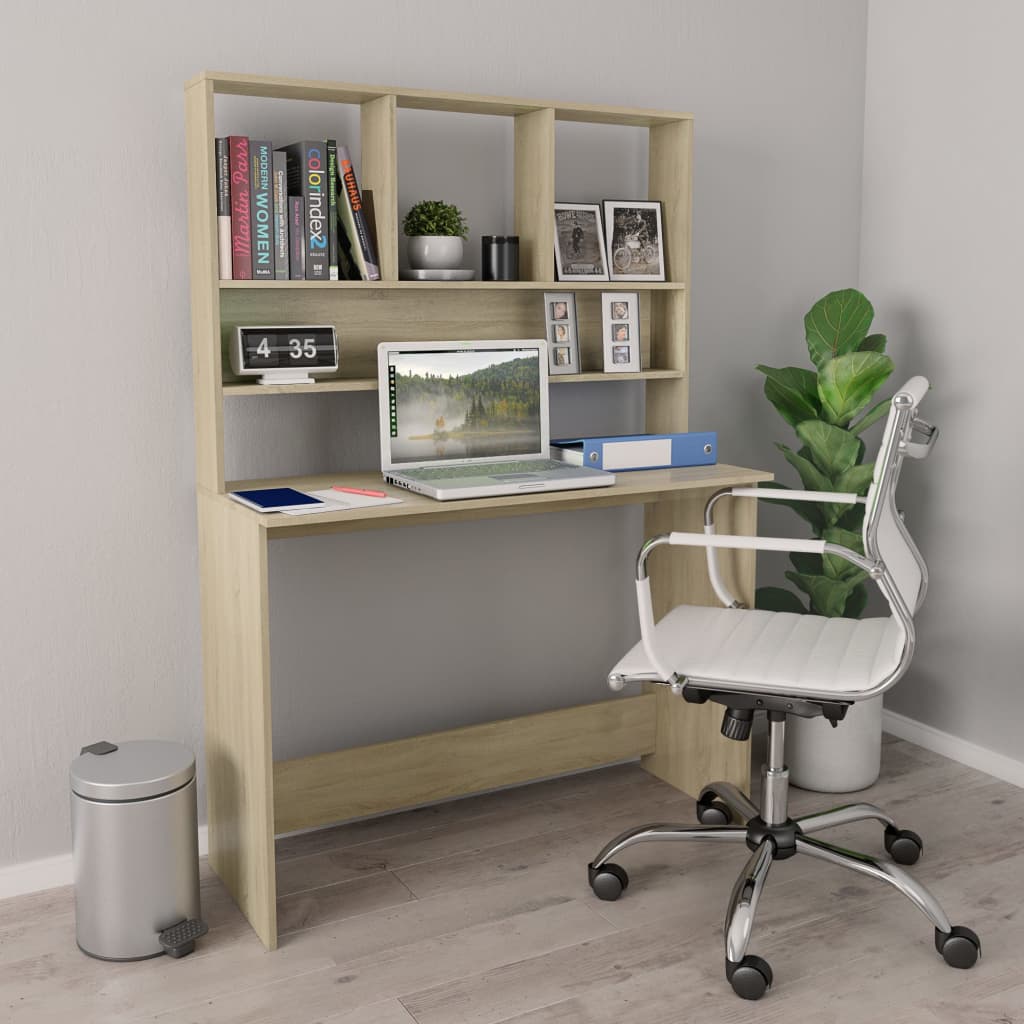 Radni stol s policama boja hrasta sonome 110x45x157 cm iverica