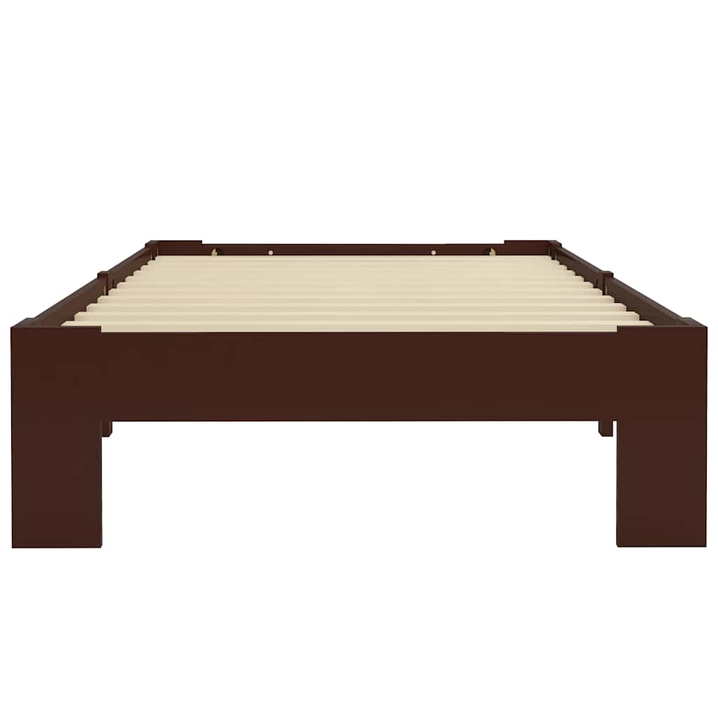 Okvir za krevet od masivne borovine tamnosmeđi 90 x 200 cm