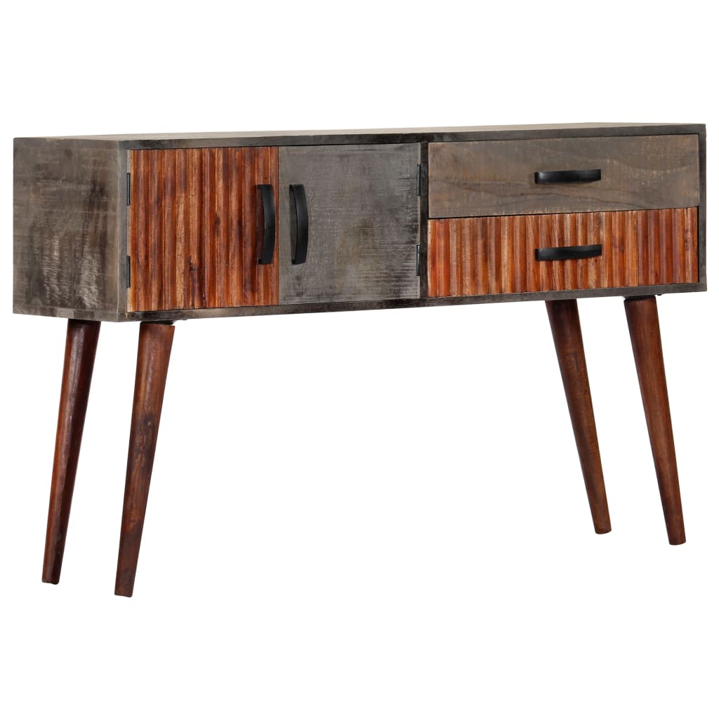 Konzolni stol sivi 120 x 35 x 75 cm grubo masivno drvo manga