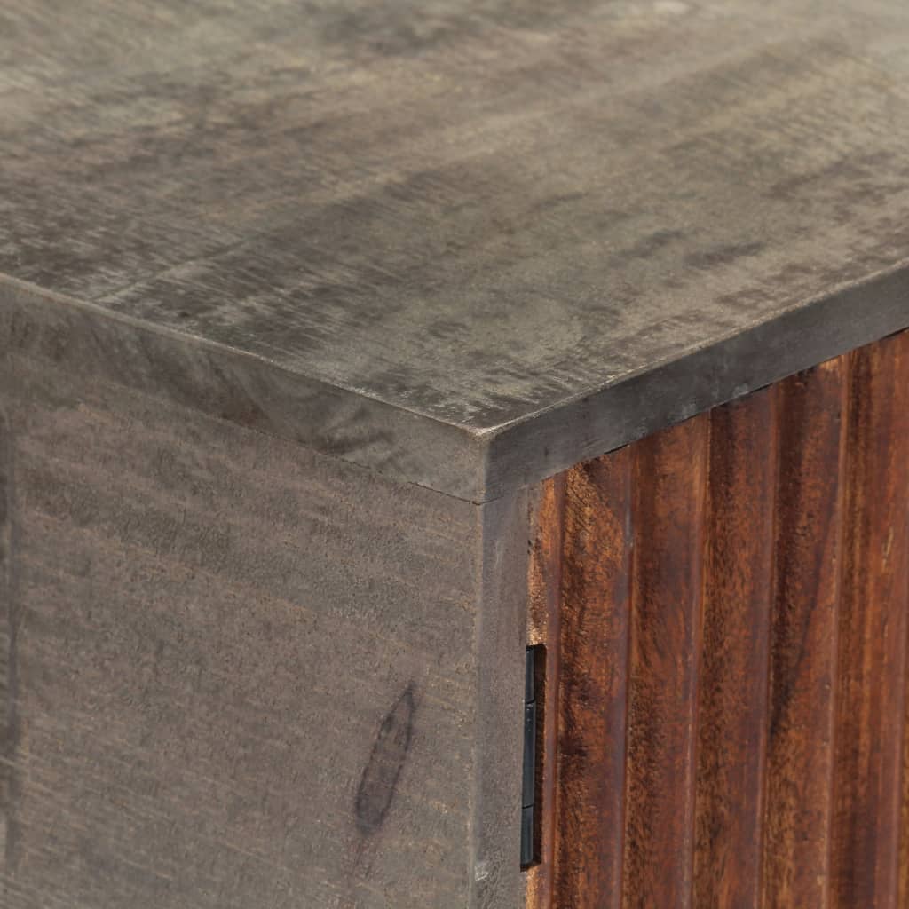 Konzolni stol sivi 120 x 35 x 75 cm grubo masivno drvo manga