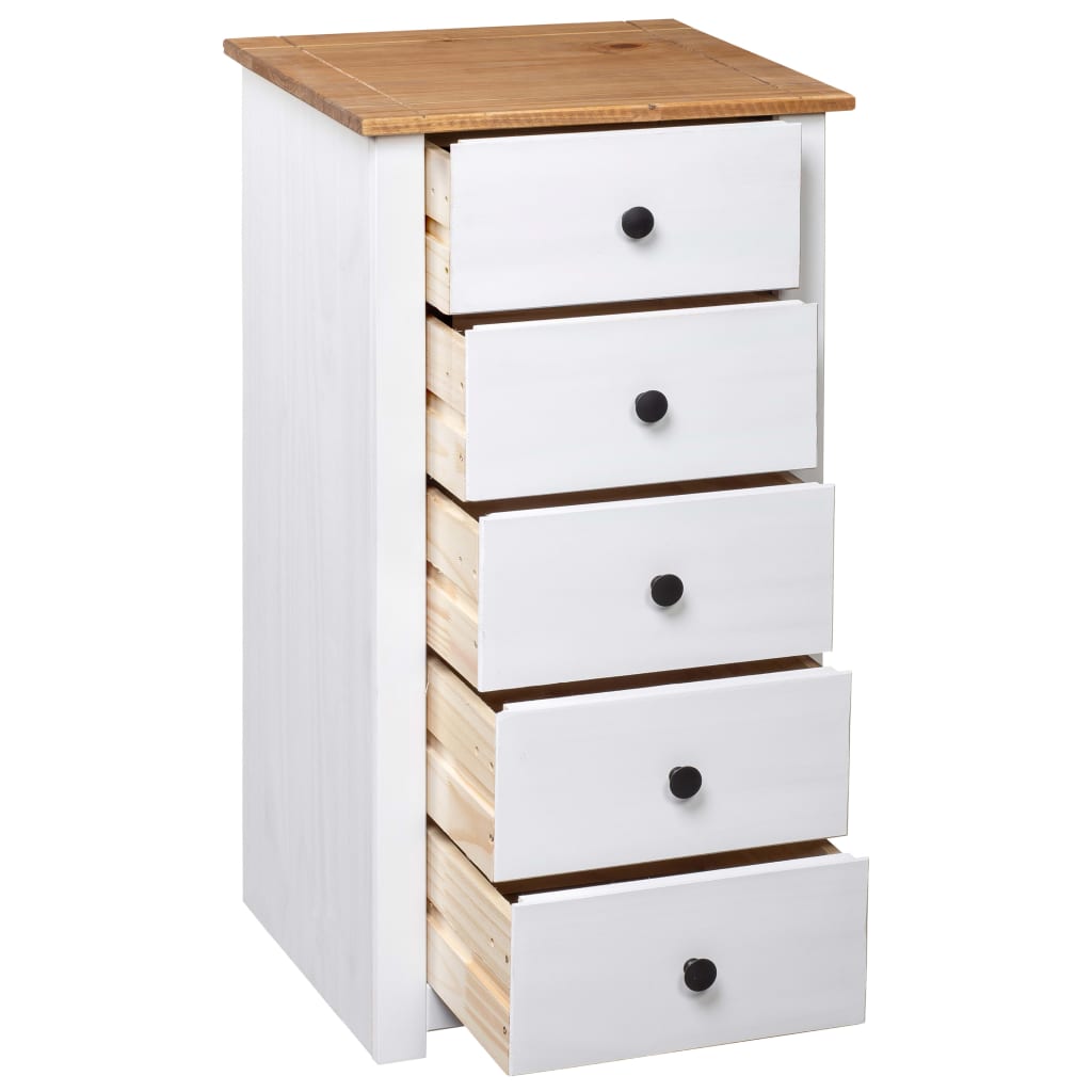 Komoda od borovine bijela 46 x 40 x 89 cm asortiman Panama