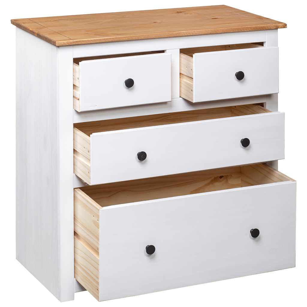 Komoda od borovine bijela 80 x 40 x 83 cm asortiman Panama