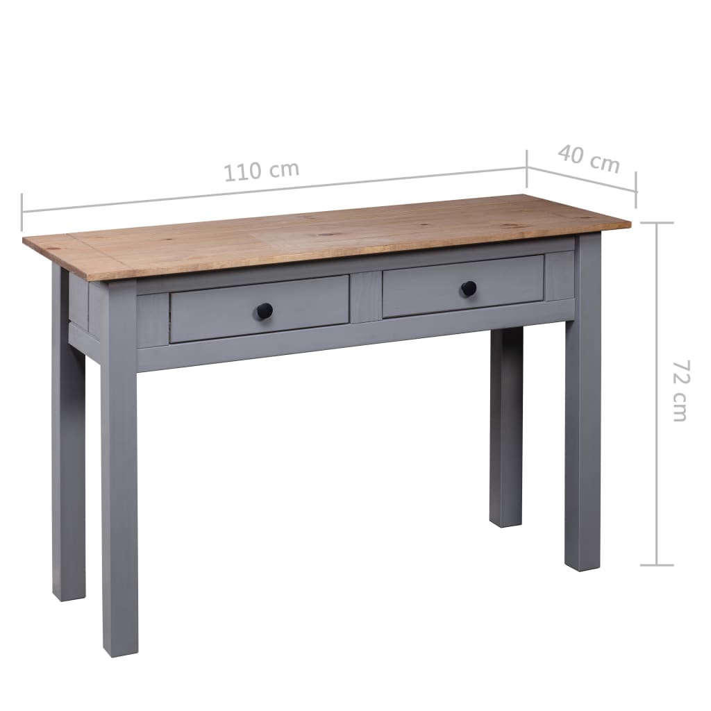 Konzolni stol od borovine sivi 110x40x72 cm asortiman Panama
