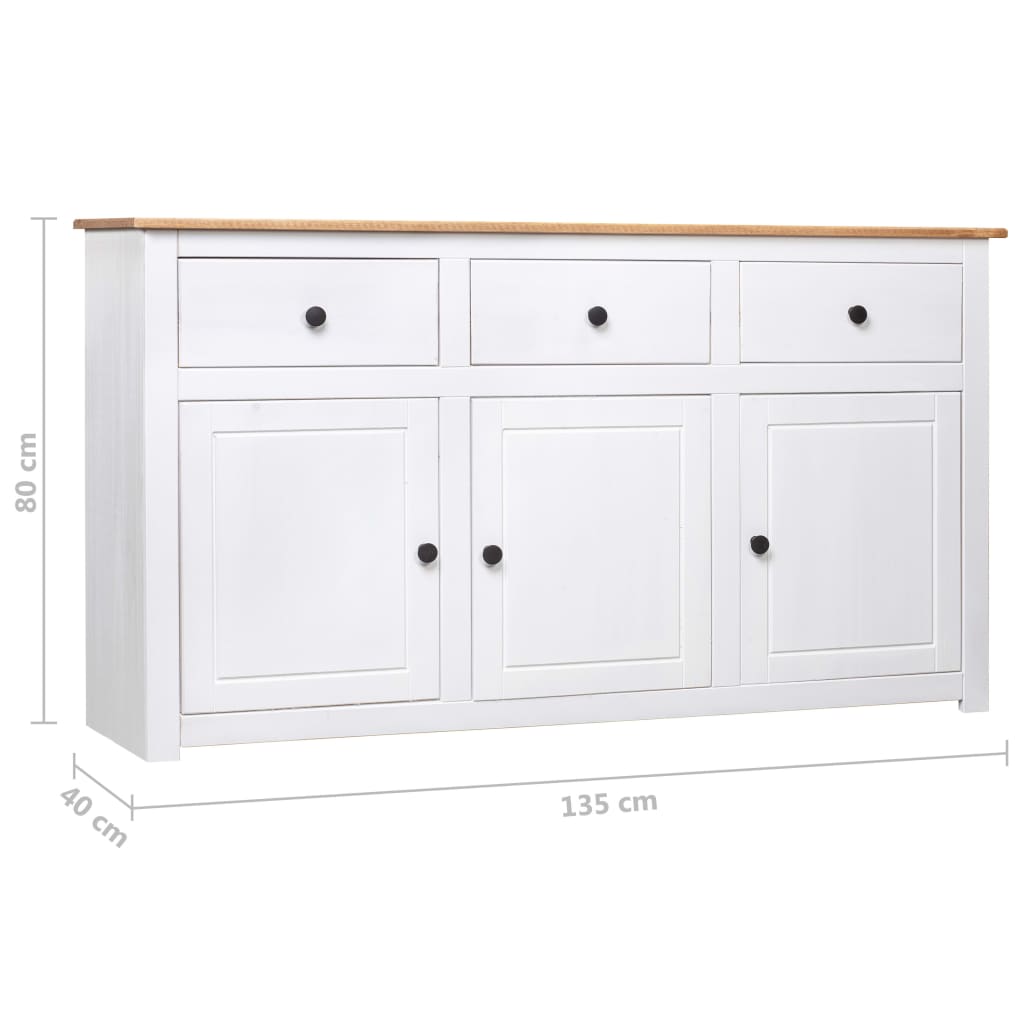 Komoda od borovine bijela 135 x 40 x 80 cm asortiman Panama