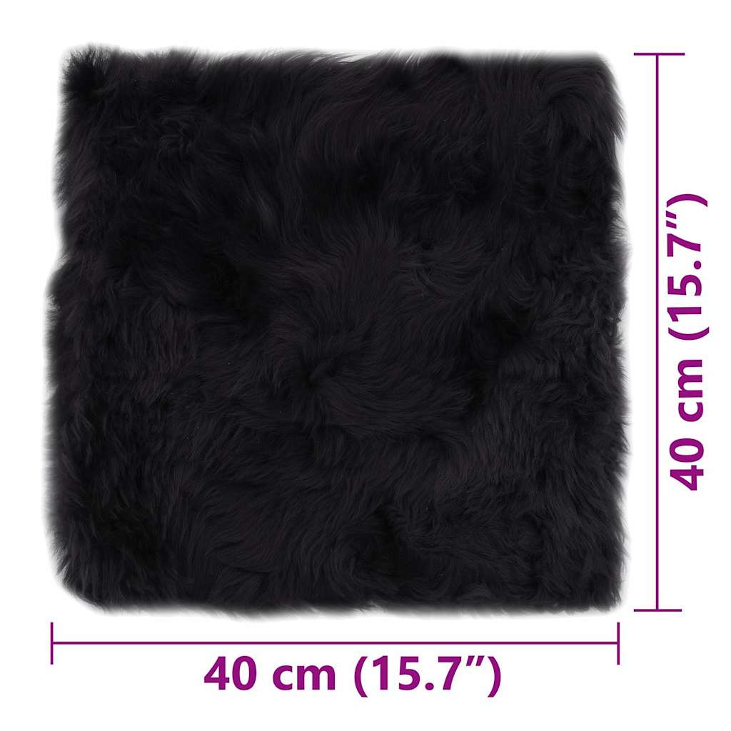 Jastučići za stolice 2 kom tamnosmeđi 40x40 cm prava ovčja koža