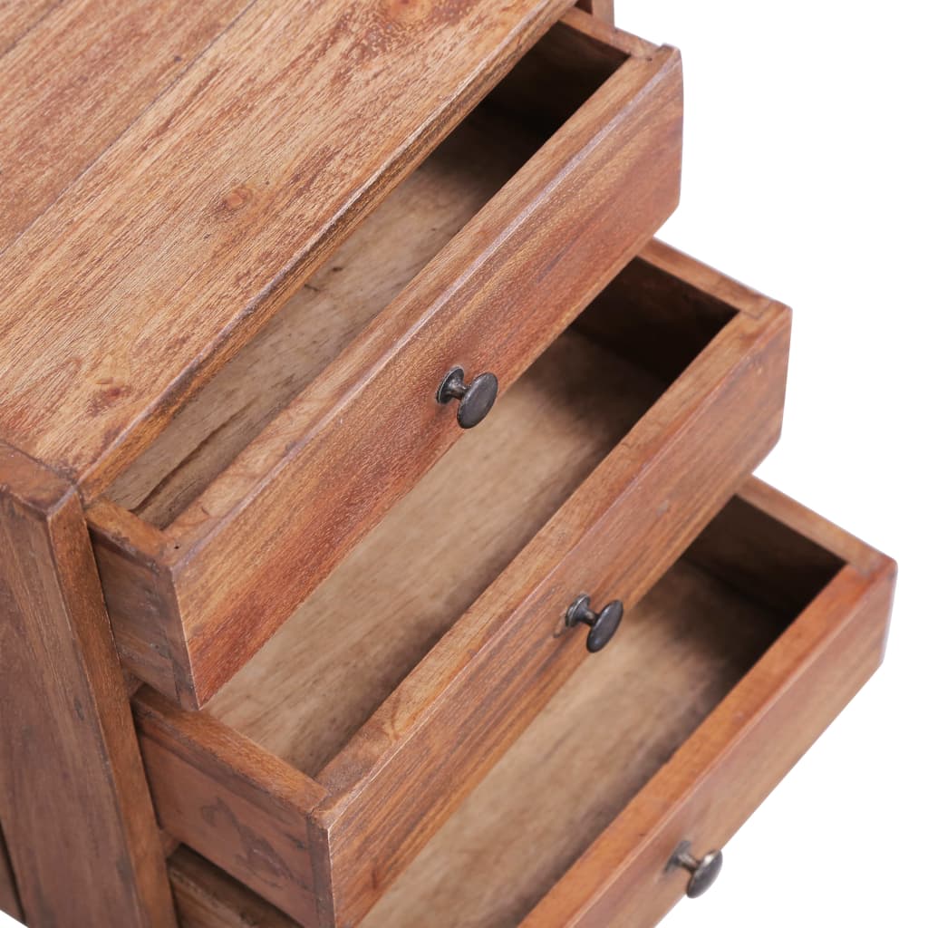 Noćni ormarić s 3 ladice 35x25x35 cm masivno drvo mahagonija
