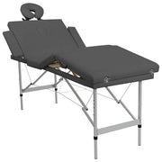 Masažni stol s 4 zone i aluminijskim okvirom antracit 186x68 cm