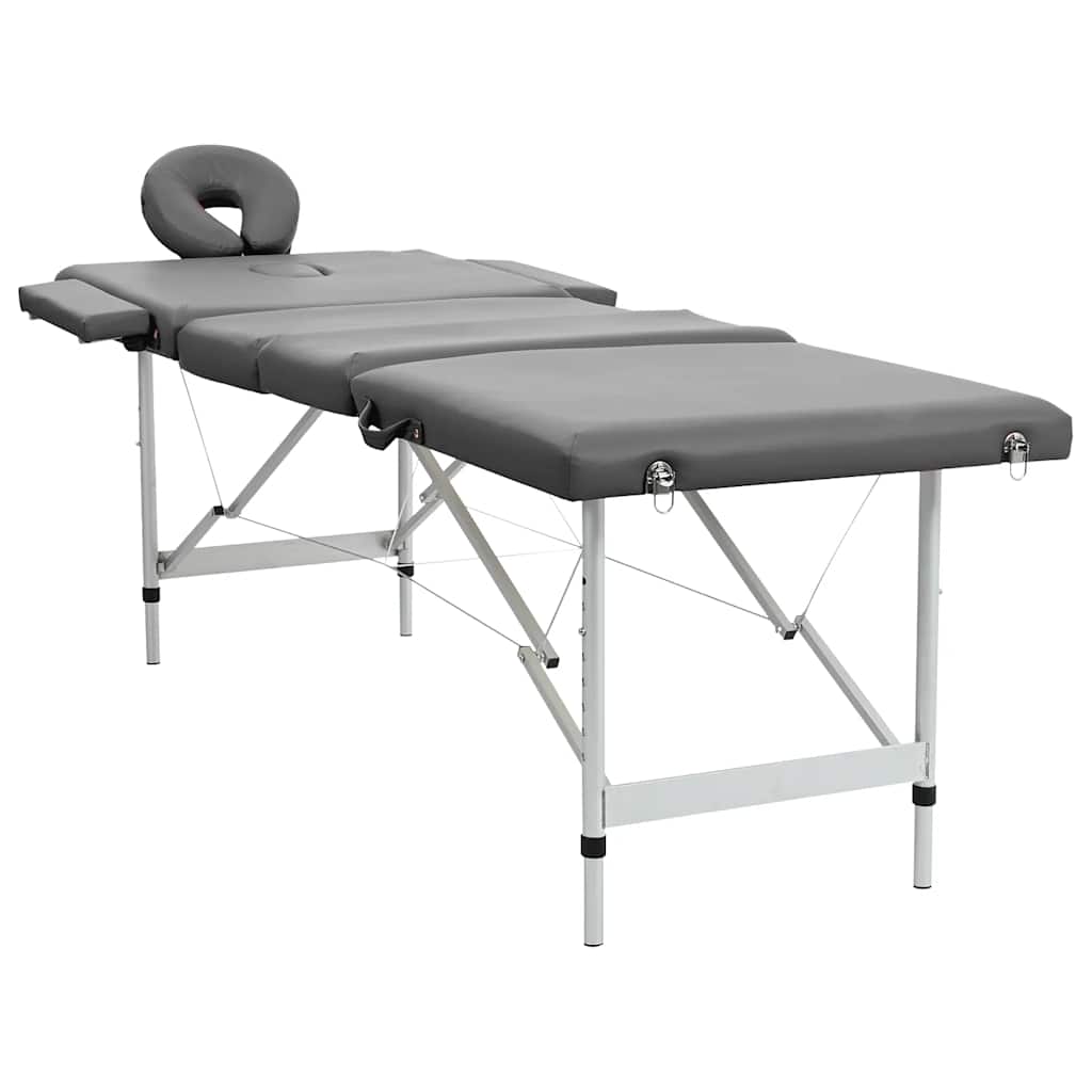 Masažni stol s 4 zone i aluminijskim okvirom antracit 186x68 cm