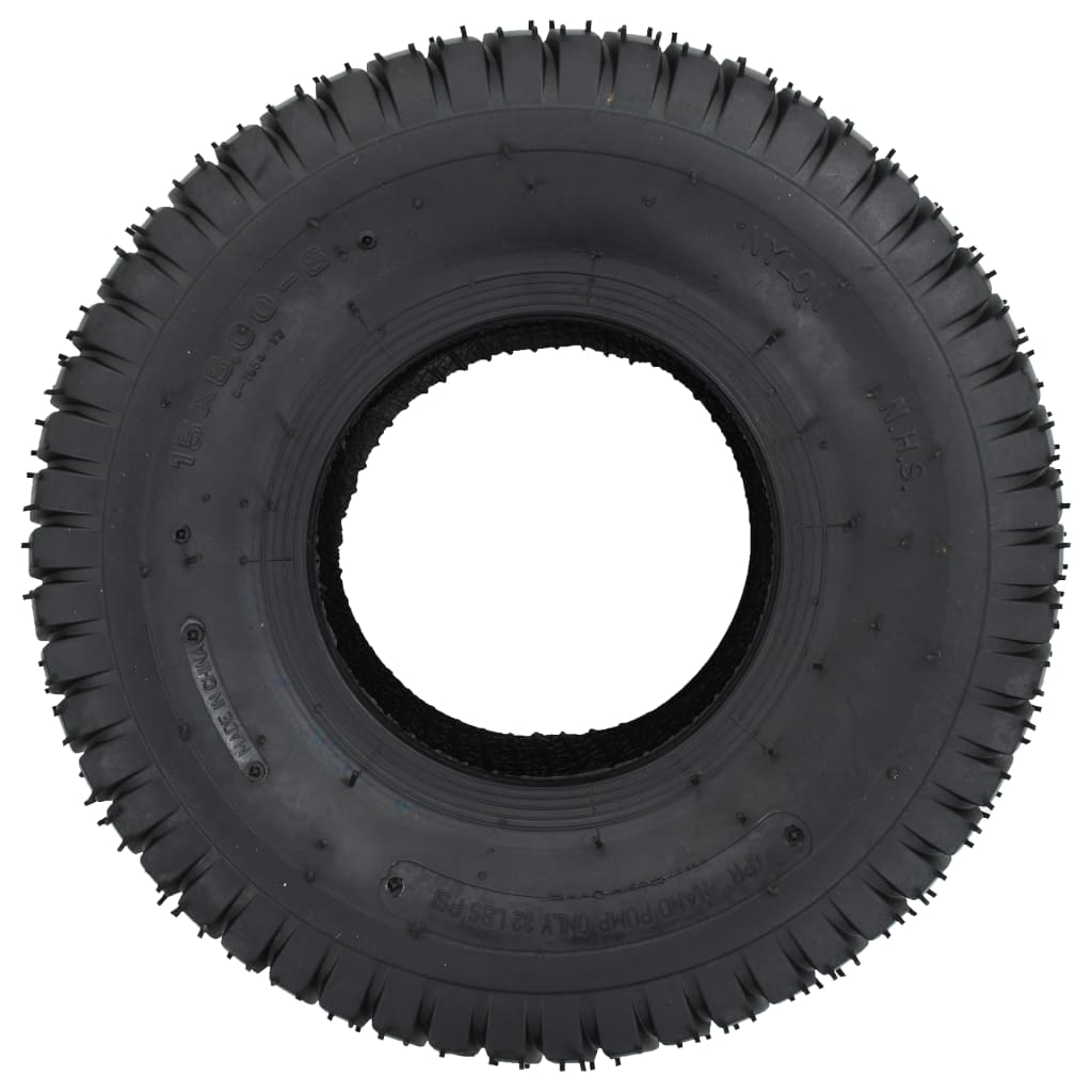 4-dijelni set guma za kolica i zračnica 15 x 6.00-6 4PR gumeni