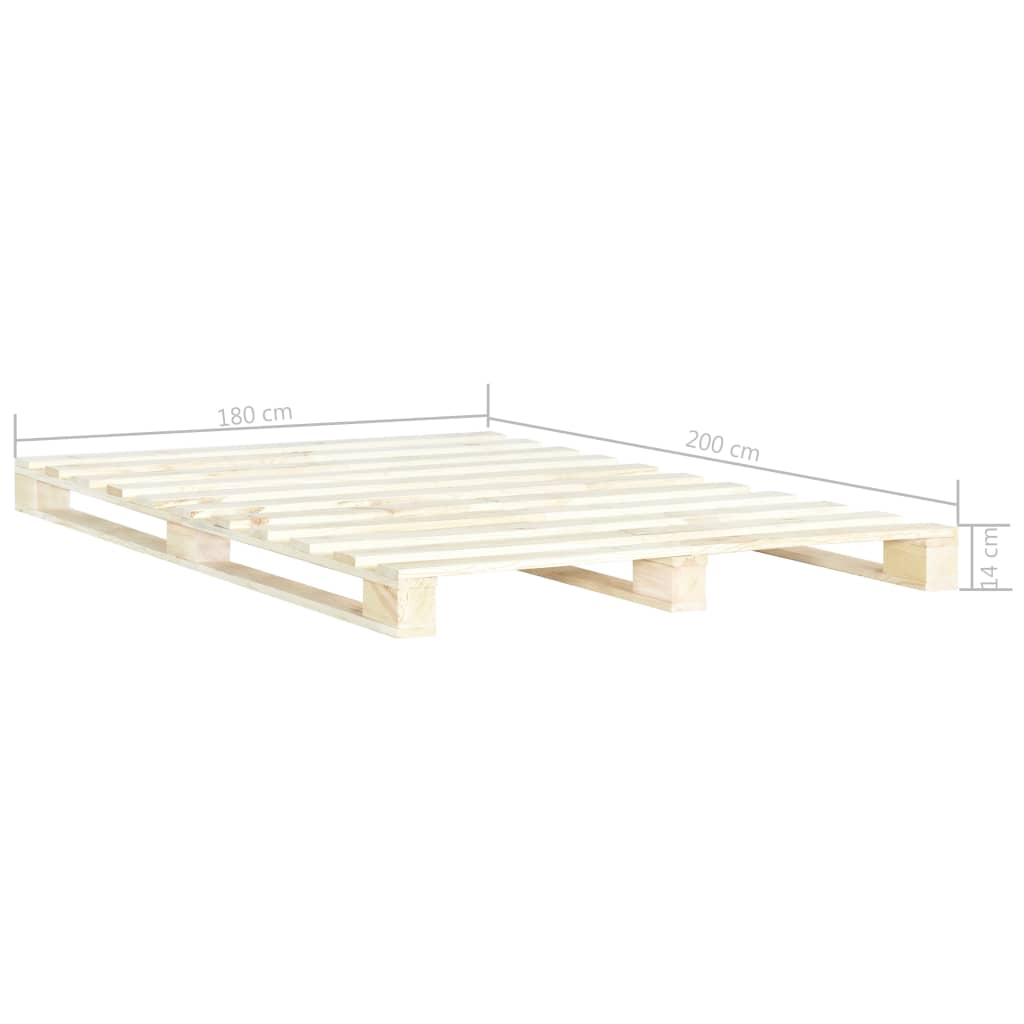Okvir za krevet od paleta od masivne borovine 180 x 200 cm