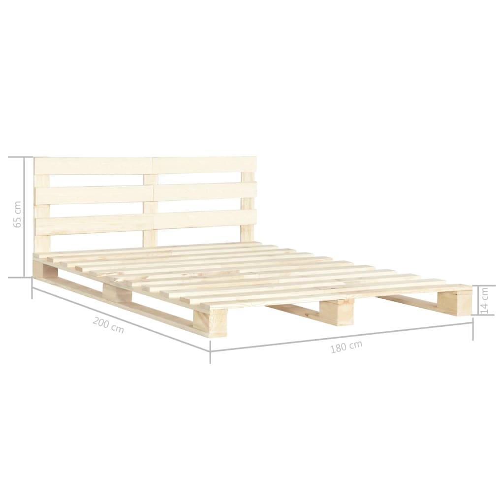Okvir za krevet od paleta od masivne borovine 180 x 200 cm