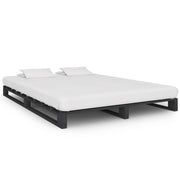 Okvir za krevet od paleta od masivne borovine sivi 120 x 200 cm