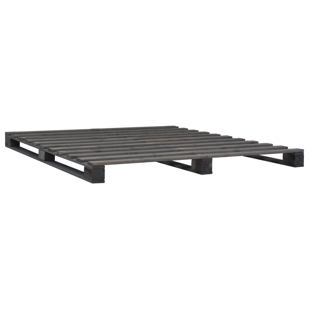 Okvir za krevet od paleta od masivne borovine sivi 120 x 200 cm