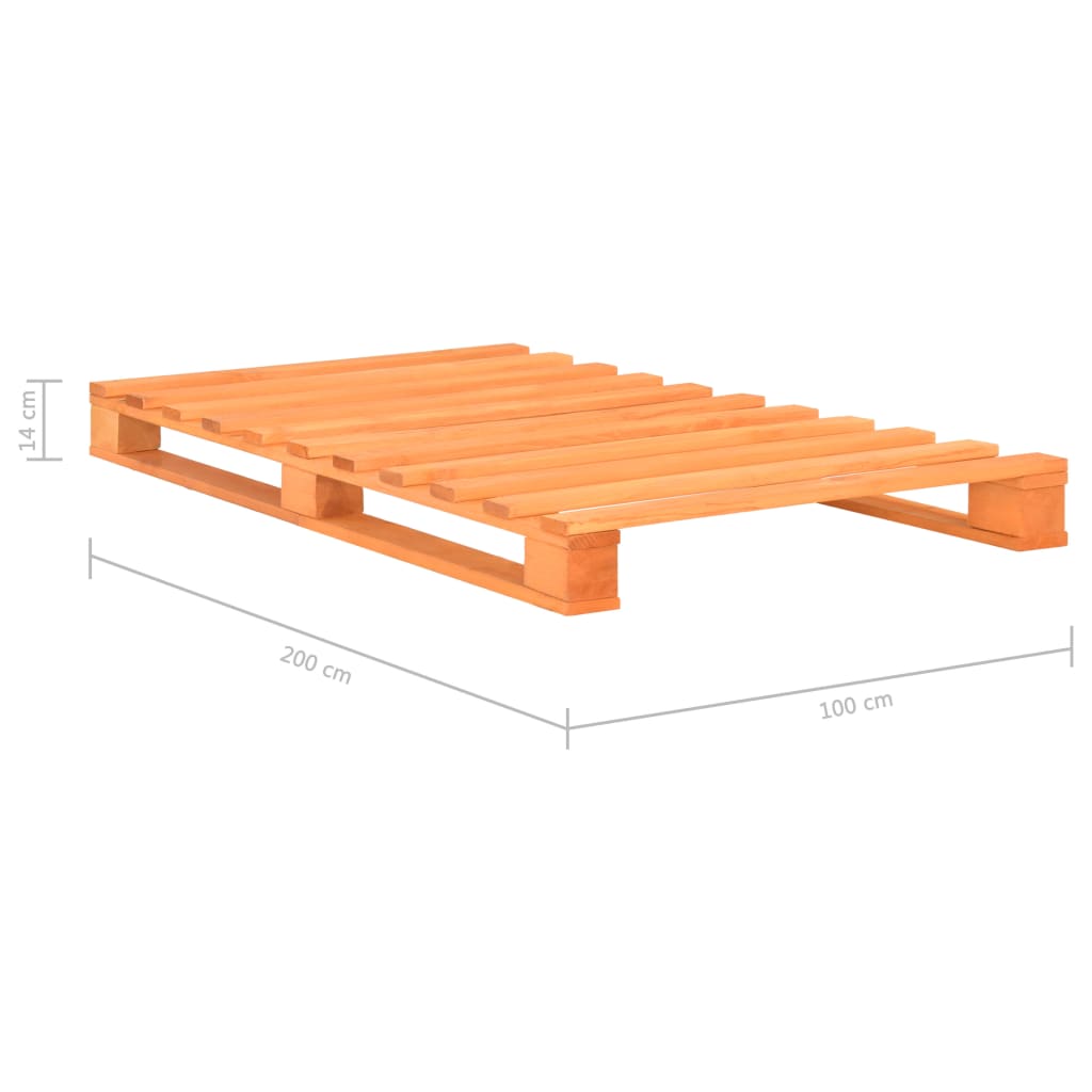 Okvir za krevet od paleta od masivne borovine smeđi 100x200 cm