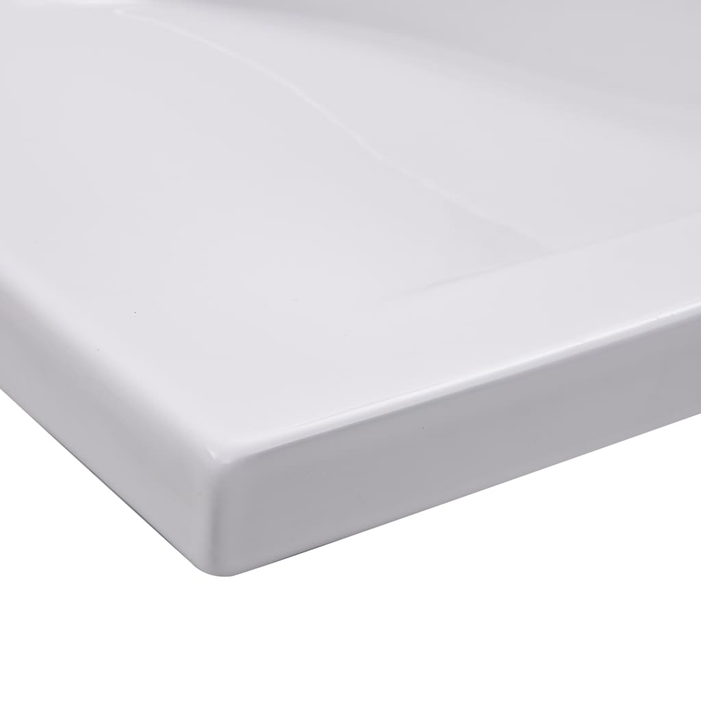 Ugradbeni umivaonik 101 x 39,5 x 18,5 cm keramički bijeli