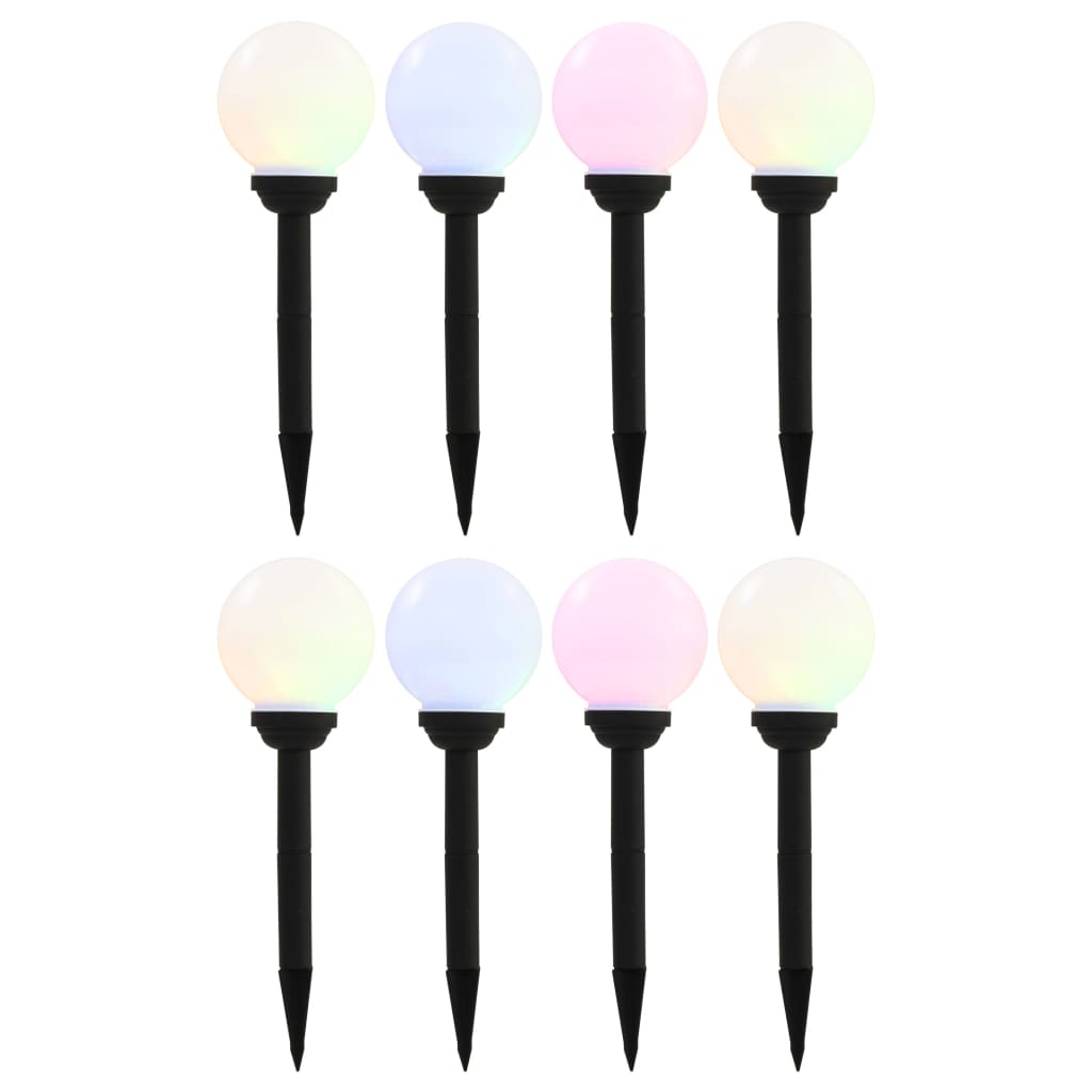 Vanjske solarne svjetiljke 8 kom LED kuglaste 15 cm RGB