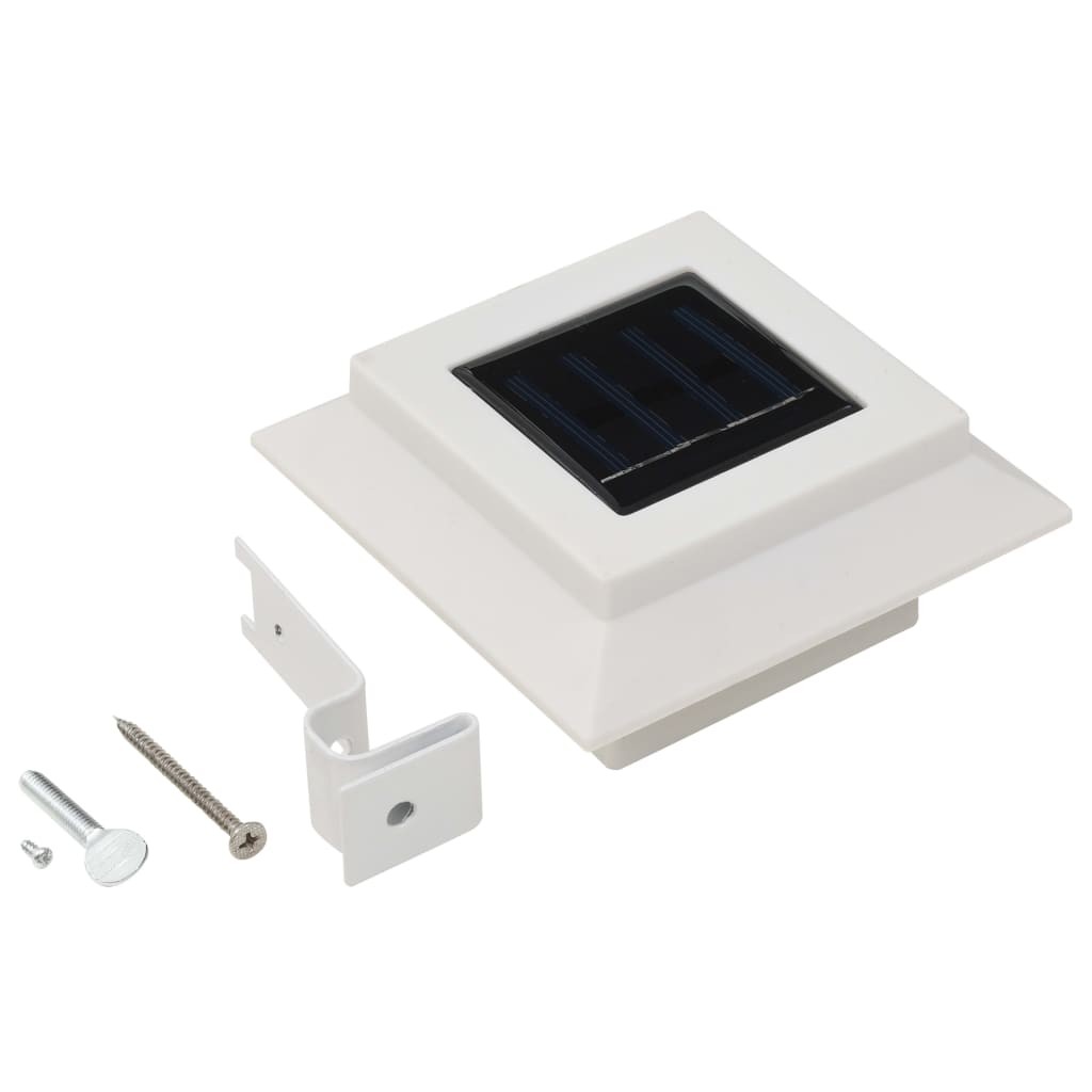 Vanjske solarne svjetiljke 12 kom LED četvrtaste 12 cm bijele