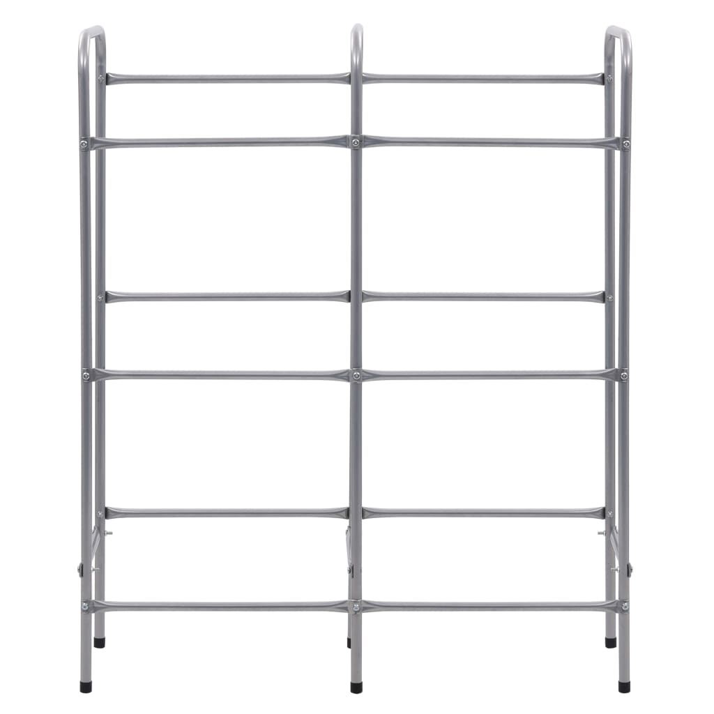 Police za pohranu za 6 sanduka srebrne 96 x 33 x 116 cm čelične