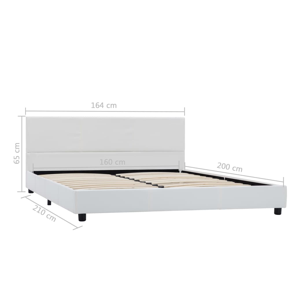Okvir za krevet od umjetne kože bijeli 160 x 200 cm