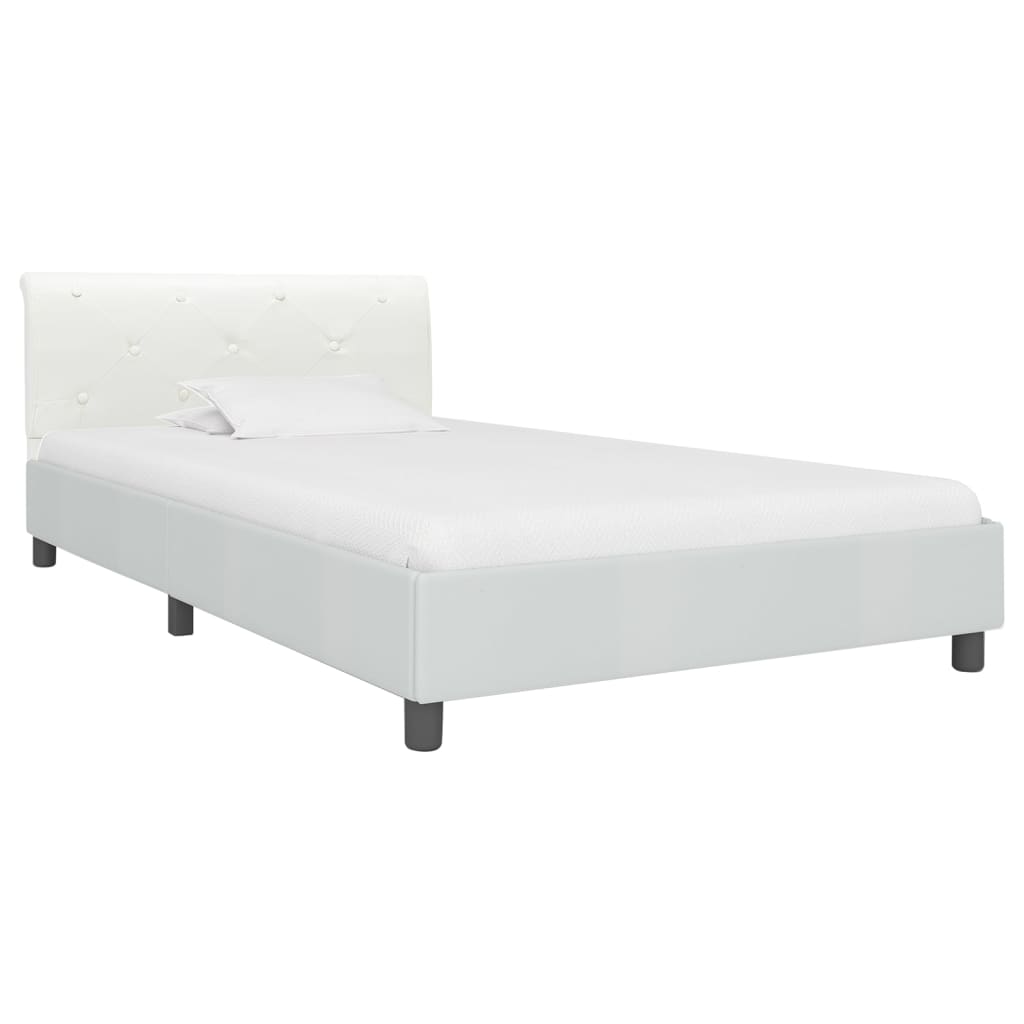 Okvir za krevet od umjetne kože bijeli 90 x 200 cm