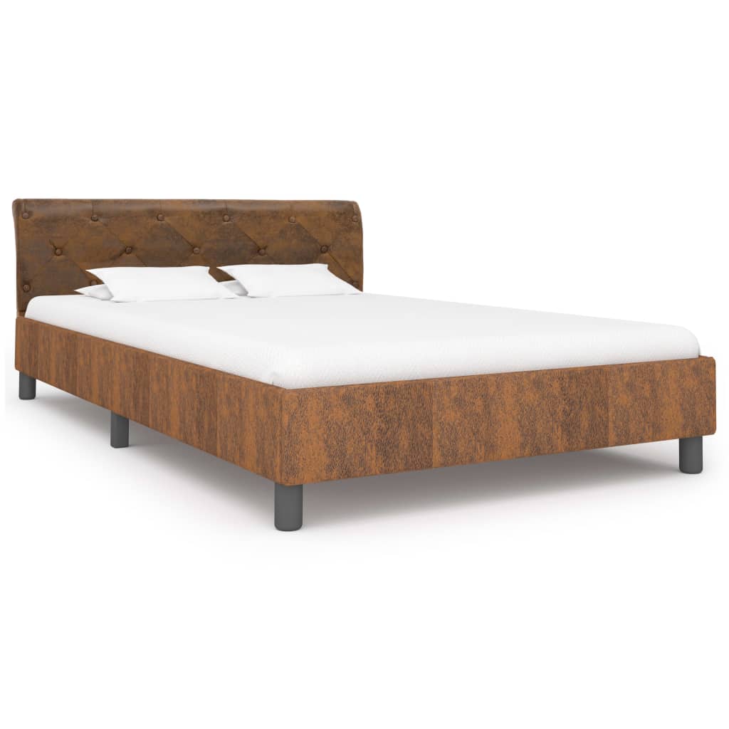 Okvir za krevet od umjetne brušene kože smeđi 140 x 200 cm