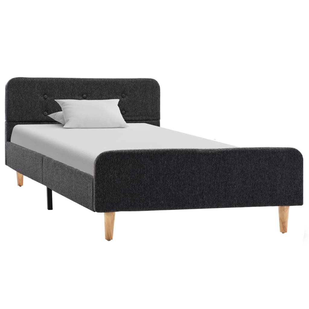 Okvir za krevet od jute tamnosivi 100 x 200 cm