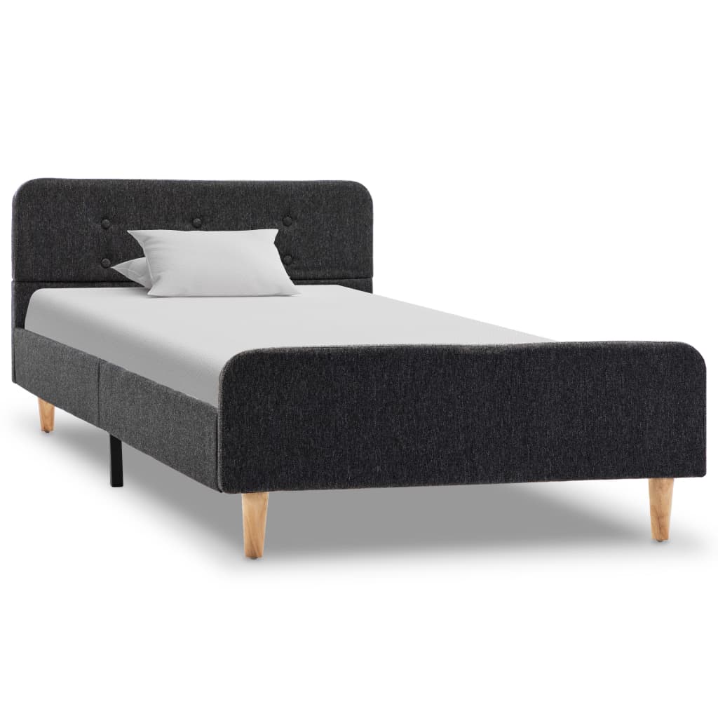 Okvir za krevet od jute tamnosivi 100 x 200 cm